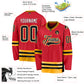 Hockey Stitched Custom Jersey - Red / Font Black