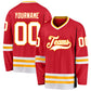 Hockey Stitched Custom Jersey - Red / Font White