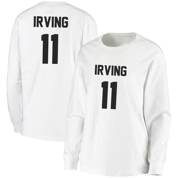 Kyrie Irving 11 Long Sleeve Tshirt Black/White Style08092767