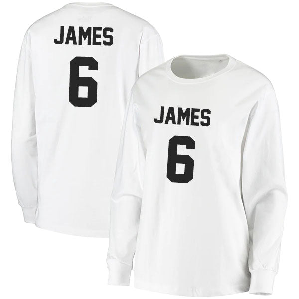 LeBron James 6 Long Sleeve Tshirt Black/White Style08092757
