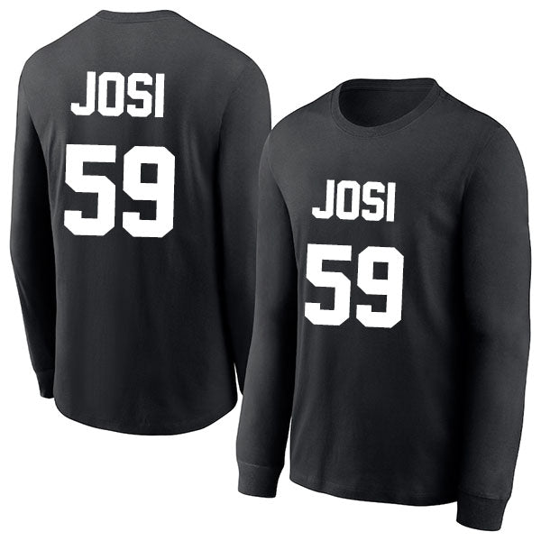 Roman Josi 59 Long Sleeve Tshirt Black/White Style08092705