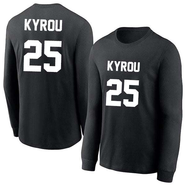Jordan Kyrou 25 Long Sleeve Tshirt Black/White Style08092741