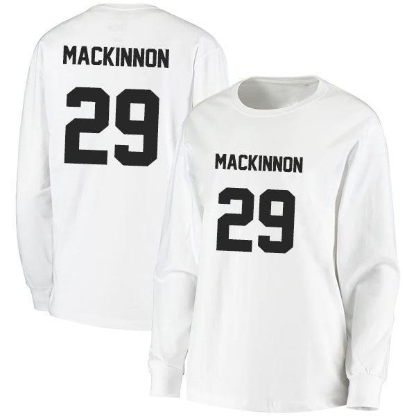 Nathan MacKinnon 29 Long Sleeve Tshirt Black/White Style08092699