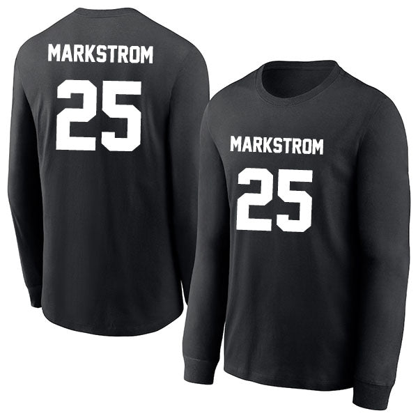 Jacob Markstrom 25 Long Sleeve Tshirt Black/White Style08092738