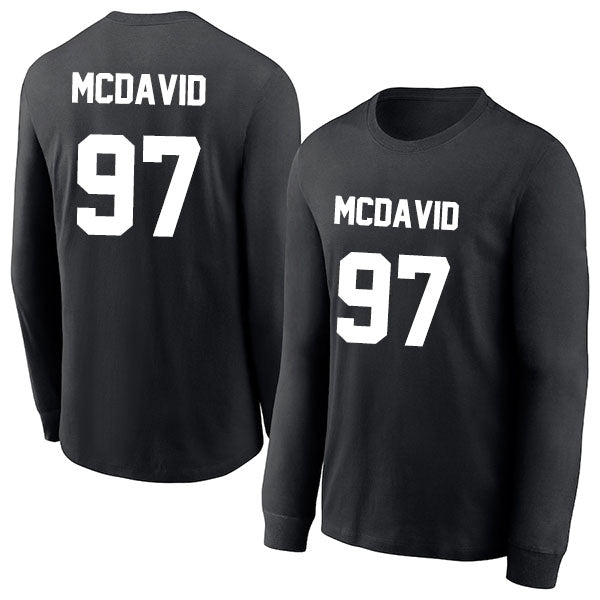 Connor McDavid 97 Long Sleeve Tshirt Black/White Style08092701