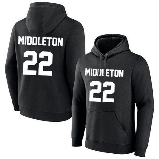 Khris Middleton 22 Pullover Hoodie Black Style08092542