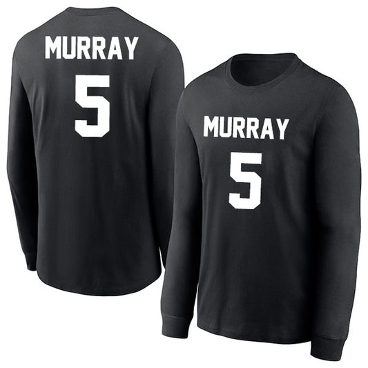 Dejounte Murray 5 Long Sleeve Tshirt Black/White Style08092779
