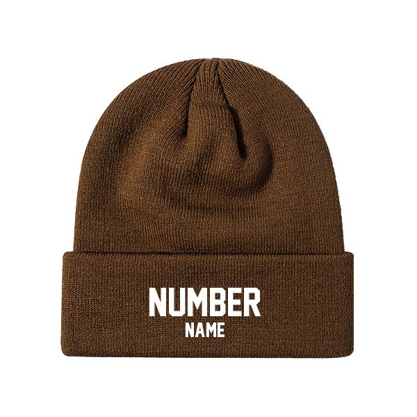 Customized Knit Hat - Brown