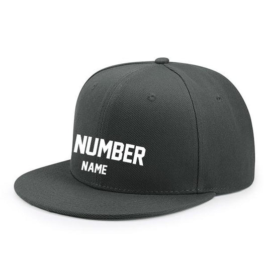 Customized Flat Adjustable Baseball Cap - Dark Grey