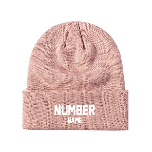 Customized Knit Hat - Light Pink