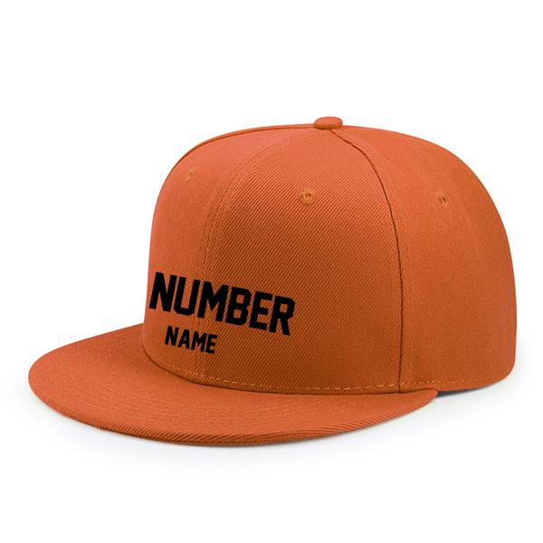 Customized Flat Adjustable Baseball Cap - Orange