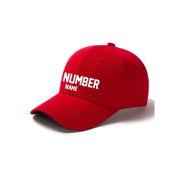 Customized Curved Adjustable Baseball Cap - Red