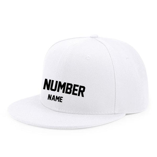 Customized Flat Adjustable Baseball Cap - White