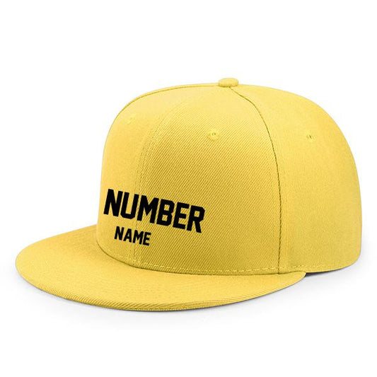 Customized Flat Adjustable Baseball Cap - Yellow