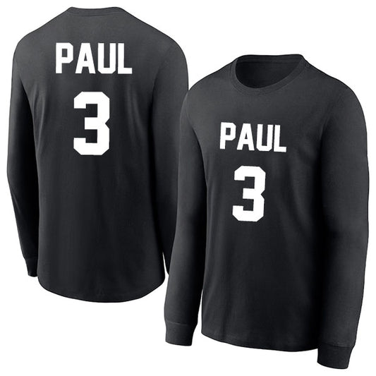 Chris Paul 3 Long Sleeve Tshirt Black/White Style08092778