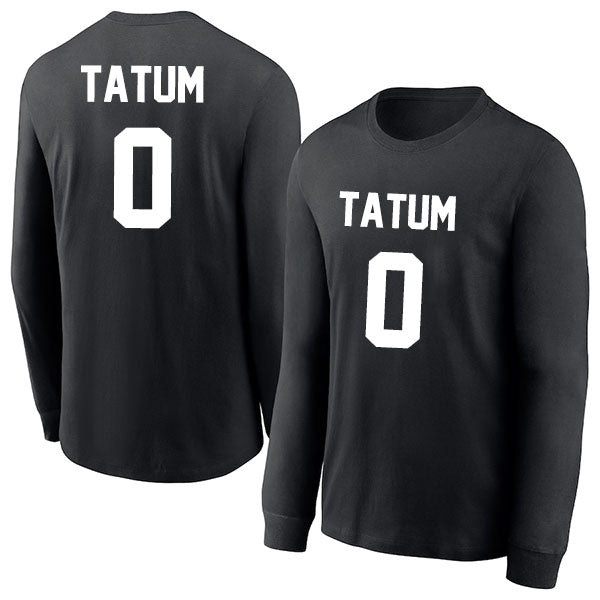 Jayson Tatum 0 Long Sleeve Tshirt Black/White Style08092750