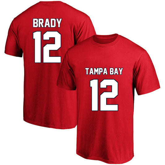 Tampa Bay Brady 12 Short Sleeve Tshirt Red/White/Grey/Black/Navy/Style20082203
