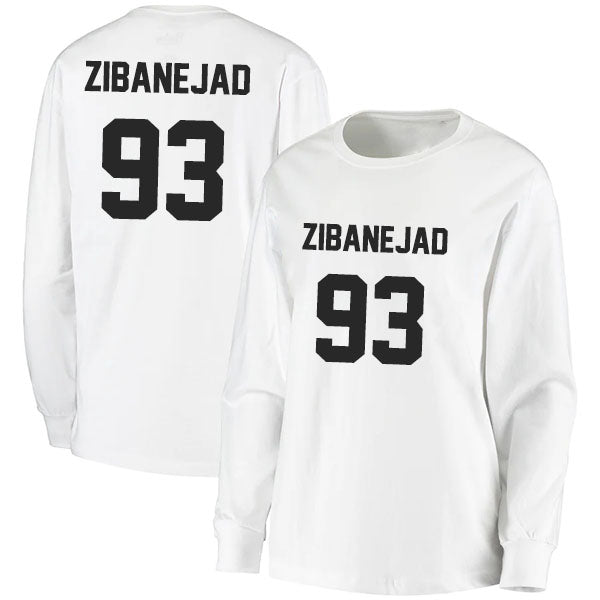 Mika Zibanejad 93 Long Sleeve Tshirt Black/White Style08092712