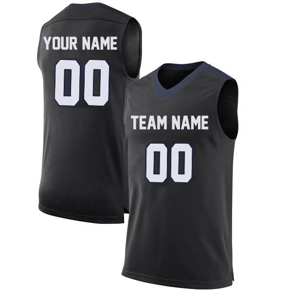 Basketball Stitched Custom Jersey - Black / Font White Style06052203