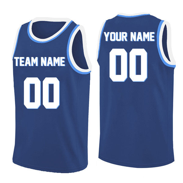 Basketball Stitched Custom Jersey - Blue / Font White Style06052217
