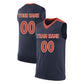 Basketball Stitched Custom Jersey - Navy / Font Orange Style06052218