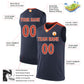 Basketball Stitched Custom Jersey - Navy / Font Orange Style06052218