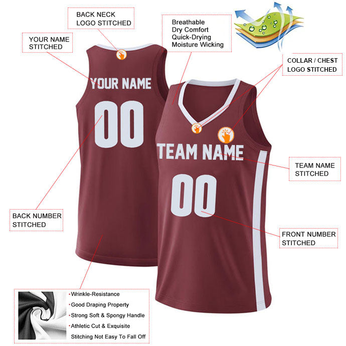 Basketball Stitched Custom Jersey - Red / Font White Style06052201