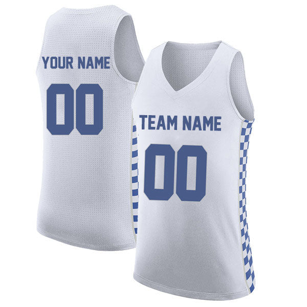 Basketball Stitched Custom Jersey - White / Font Blue Style06052206