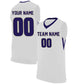Basketball Stitched Custom Jersey - White / Font Purple Style06052219