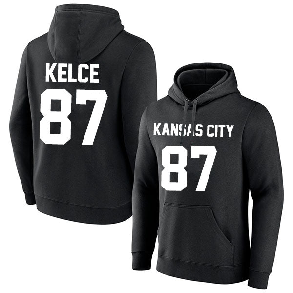 Kansas City Kelce 87 Pullover Hoodie Black Style08092307