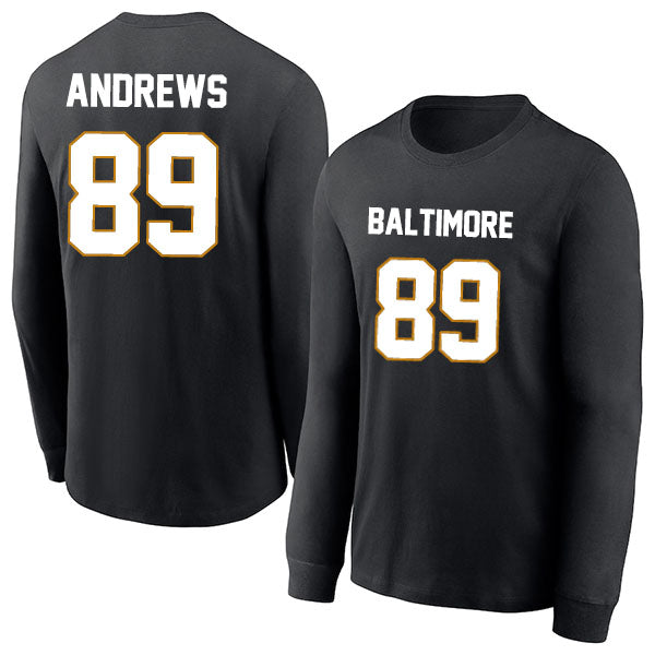 Baltimore Andrews 89 Long Sleeve Tshirt Black/Purple/White Style08092242