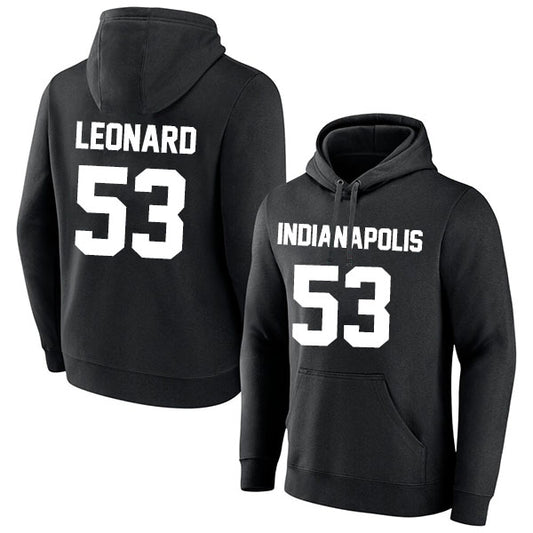 Indianapolis Leonard 53 Pullover Hoodie Black Style08092331