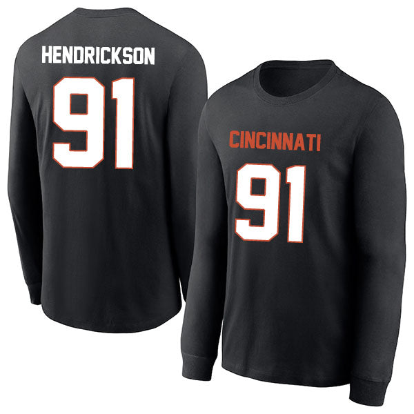 Cincinnati Hendrickson 91 Long Sleeve Tshirt Black/Orange/White Style08092256