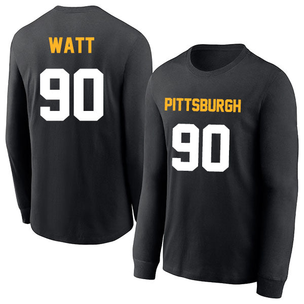 Pittsburgh Watt 90 Long Sleeve Tshirt Black/White Style08092230