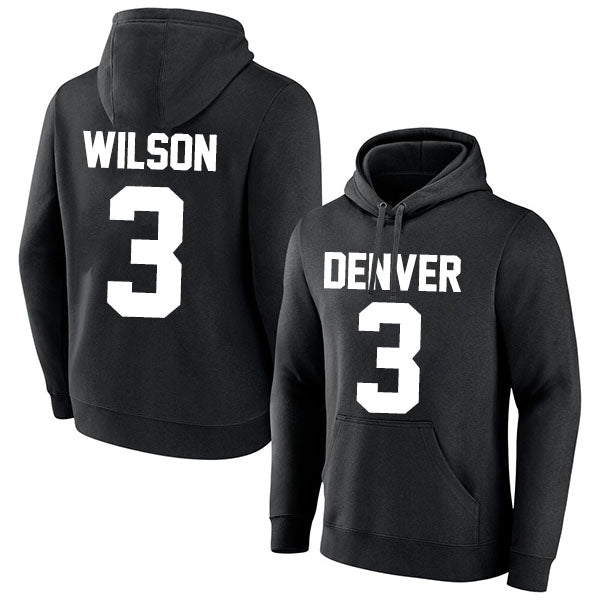 Denver Wilson 3 Pullover Hoodie Black Style08092333