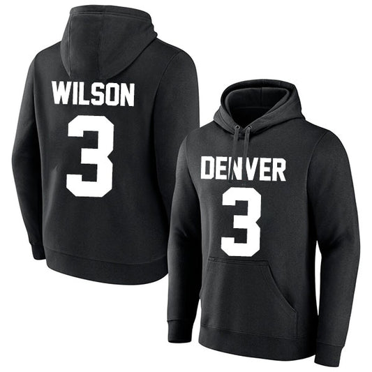 Denver Wilson 3 Pullover Hoodie Black Style08092333