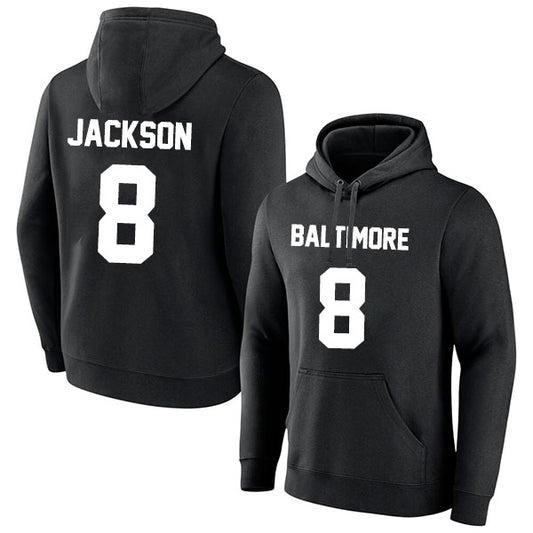Baltimore Jackson 8 Pullover Hoodie Black Style08092325