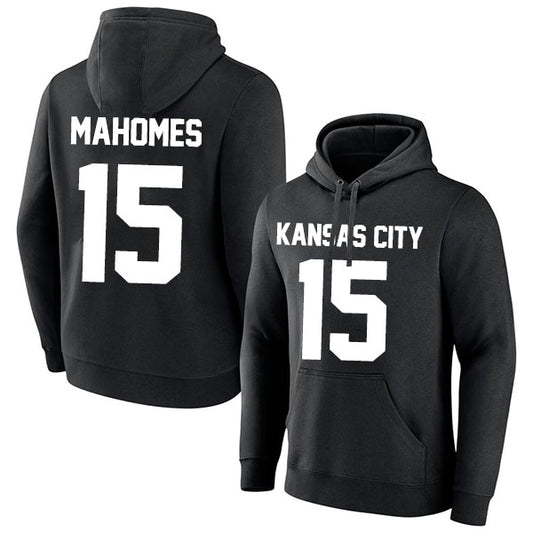 Kansas City Mahomes 15 Pullover Hoodie Black Style08092291