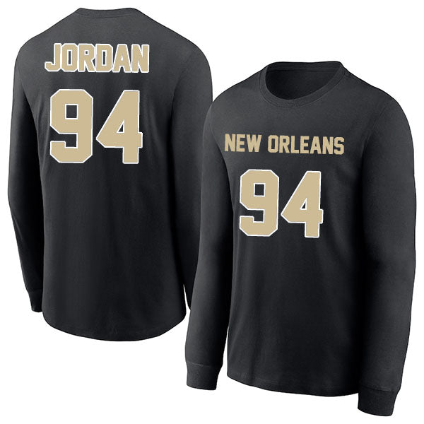 New Orleans Jordan 94 Long Sleeve Tshirt Black/White Style08092251