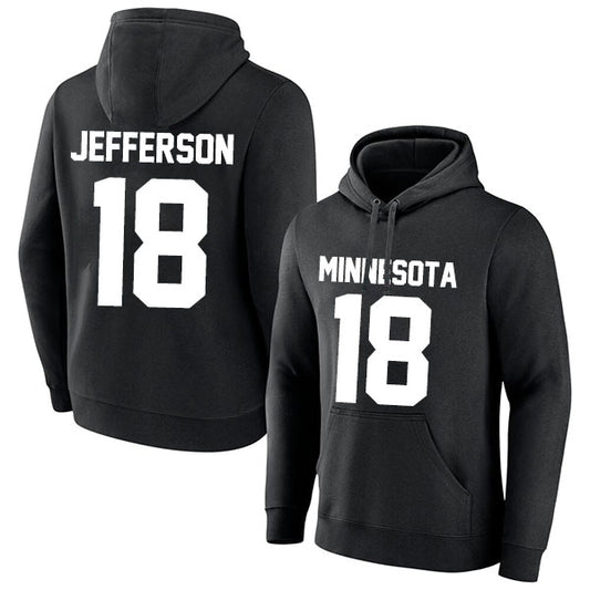 Minnesota Jefferson 18 Pullover Hoodie Black Style08092301