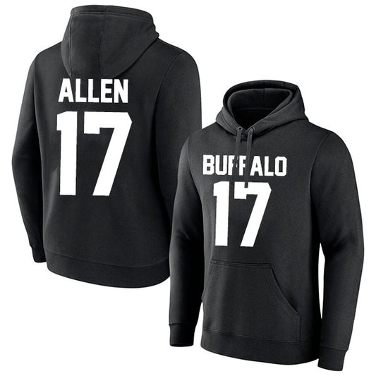Buffalo Bills Allen 17 Pullover Hoodie Black Style08092292
