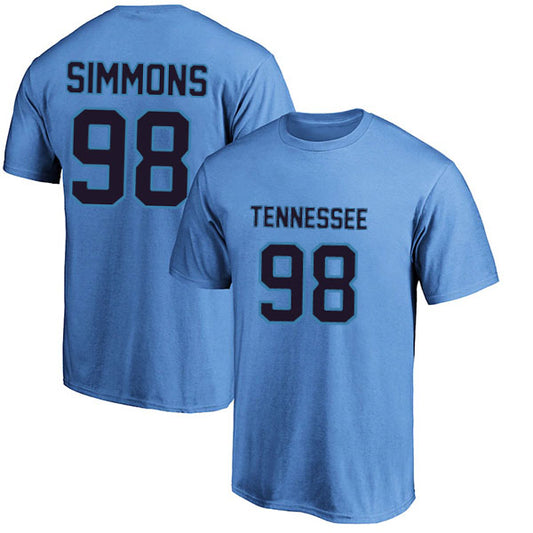 Tennessee Simmons 98 Short Sleeve Tshirt Blue/Navy/White Style08092269