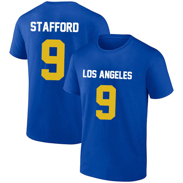 Los Angeles Stafford 9 Short Sleeve Tshirt Blue/White Style03092208