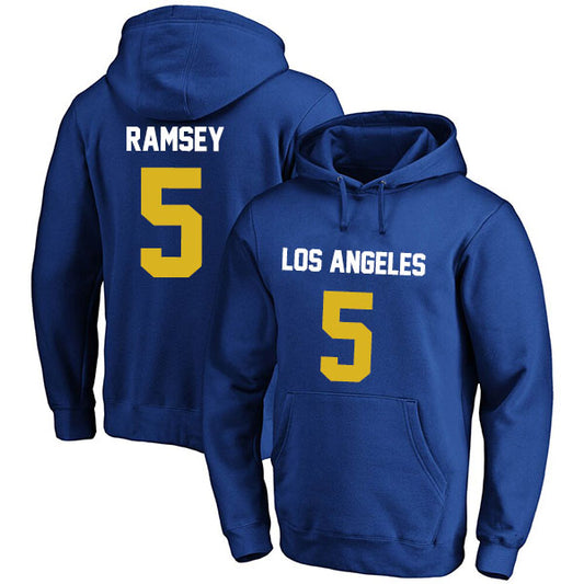 Los Angeles Ramsey 5 Pullover Hoodie Black/Blue Style08092298