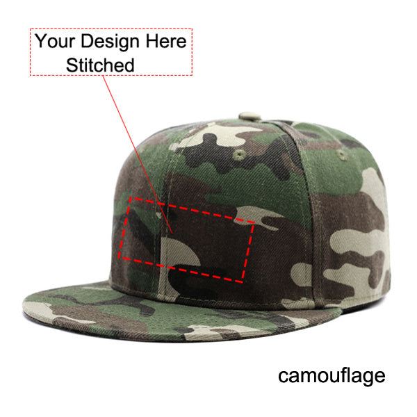 Customized Stitched Flat Snapback Baseball Cap