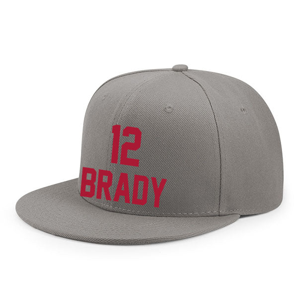 Tampa Bay Brady 12 Flat Adjustable Baseball Cap Black/Gray/Red/White Style08092347