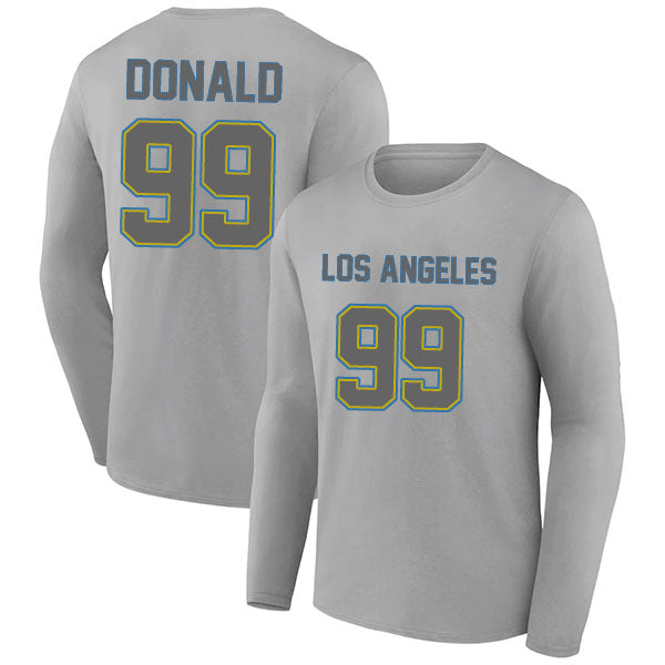 Los Angeles Donald 99 Long Sleeve Tshirt Blue/Gray/White Style08092236