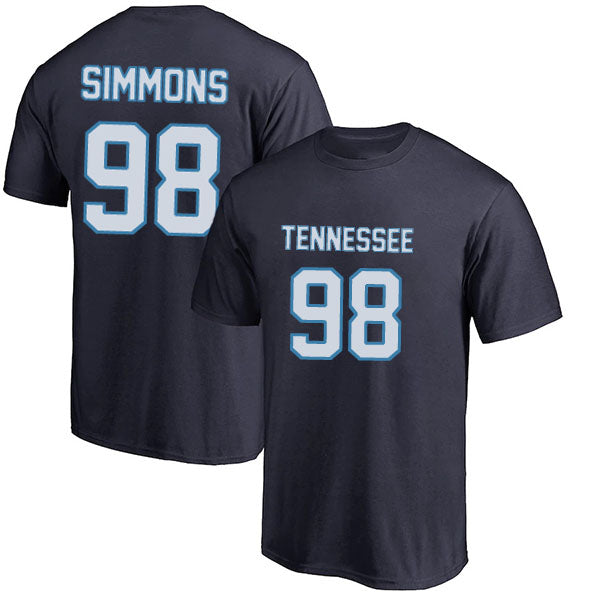Tennessee Simmons 98 Short Sleeve Tshirt Blue/Navy/White Style08092269