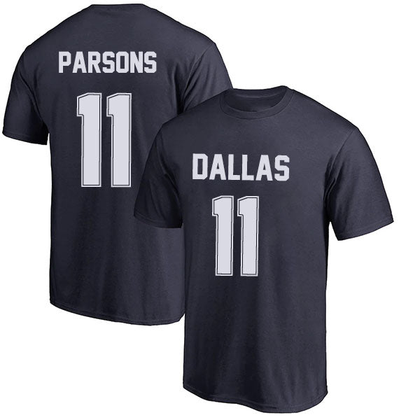 Dallas Parsons 11 Short Sleeve Tshirt Navy/White/Grey Style05092201