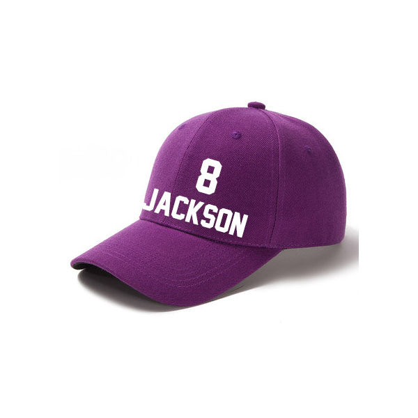 Baltimore Jackson 8 Curved Adjustable Baseball Cap Black/Purple/White Style08092466